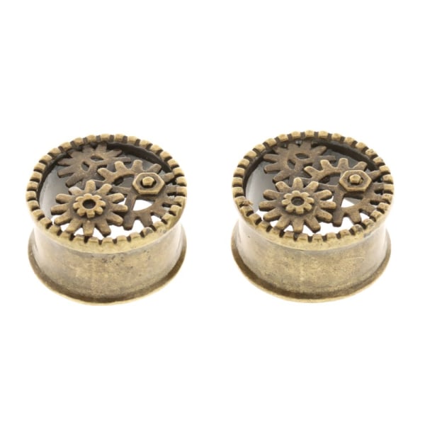 Gears Öronpropp Tunnel Flesh Expander Bår Antik Mässing 22mm