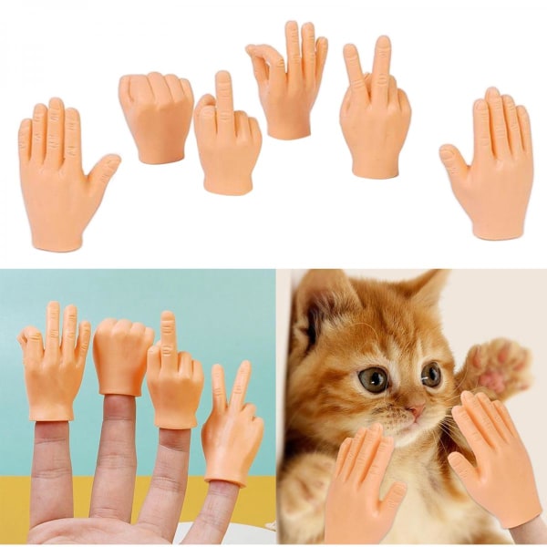 Set med Små Handfingerdockor, Skämtleksak för Fingertoppar