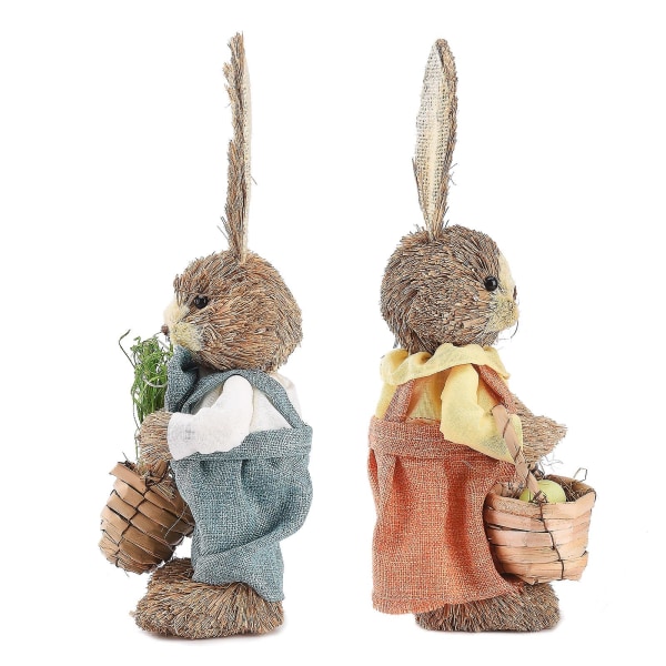 2st påskstaty påskägg kanin prydnad, kanin prydnad rekvisita, heminredning, present till familjens vänner