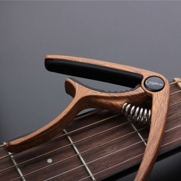 Gitarr Träklämma Capo Stämapparat Trigger Snabbt Byte Nyckelklämma Mörk