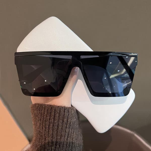 Oversized Square Sunglasses Large Women Men Shield Rimless Flat Top Mirror UV400 Protection B2470