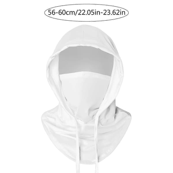 Avtakbart ansiktsdeksel med hette Balaklava-deksel Solbeskyttelse med hette Avtakbar hette Balaklava hvit white