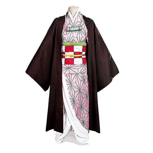 2023 Demon Slayer syskon Kamado Nezuko cosplay-dräkt kimono anime-kostym peruk-e Nezuko Wig 110cm(child size)