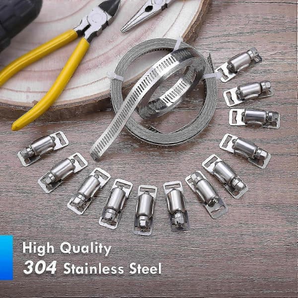 Justerbare 304 rustfri stålklemmer til slangefittings og -forbindelser
