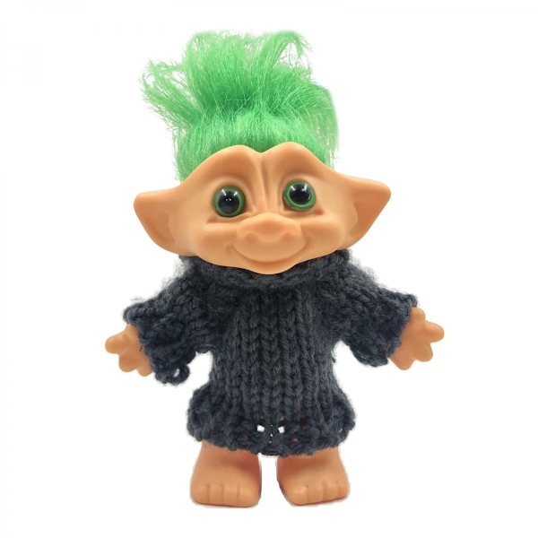 Inch Vintage Små Troll Dockor Färgglatt Hår Actionfigurer Leksaker Blått Hår