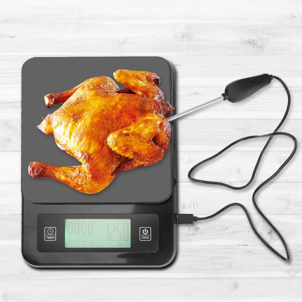 [RM] 3 kg / 0.1 g Electronic Kitchen Scale Portable Cooking Scale Weight with Temperature Probe 0.3