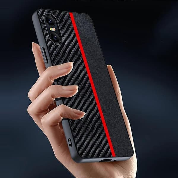 [RM] Ultratunt mobilskal med kolfibertextur Black For Sony Xperia 10 VI
