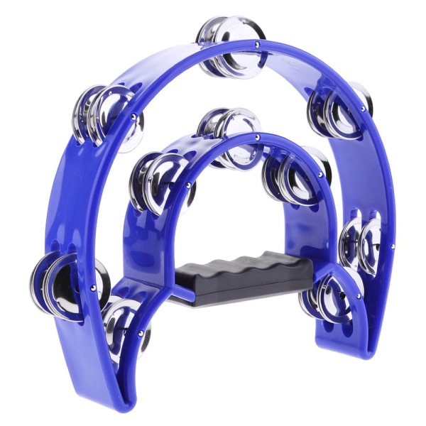 Double Row Hand Drum Tambourine Musical Percussion Gift - Blå