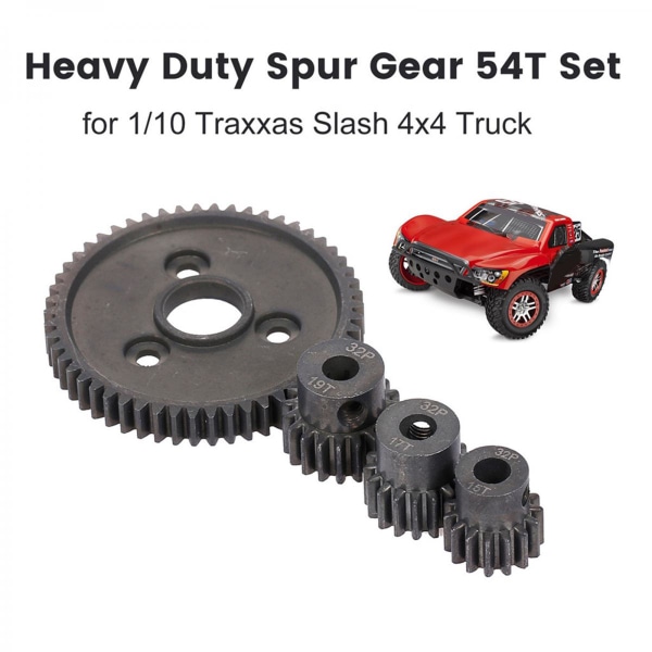 54T 0,8 32 Pitch Steel-kedjehjul med 15T/17T/19T-kedjehjul för Traxas slash 4x4 1/10 Short Course Truck RC-delar