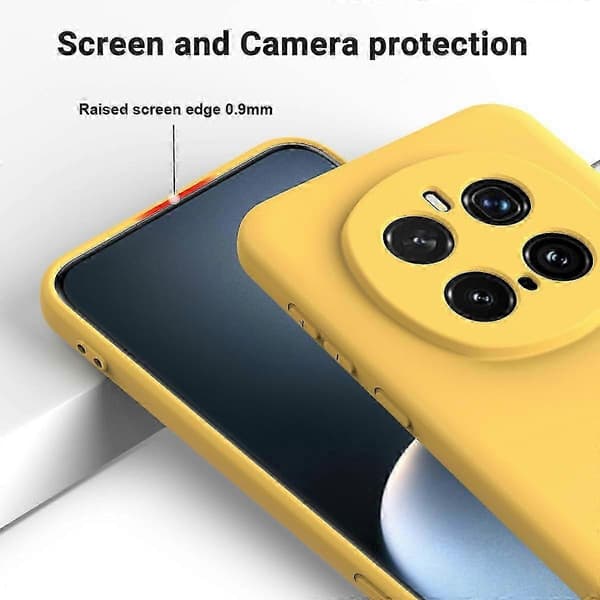 [RM] Ensfarvet flydende silikone-cover med stødabsorbering Yellow For Honor Magic7 Pro
