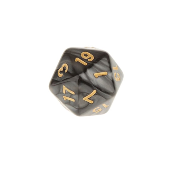 7X Polyedriska Tärningar 16mm För Dungeons And Dragons DND MTG Bordsspel Svart