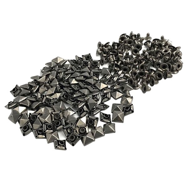 Pyramid Fyrkant Nitar Spikar Skruv Punkt Spot Väska Skor Läder Hantverk DIY 8mm