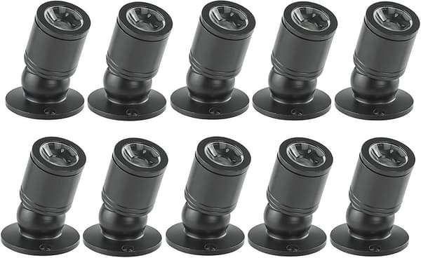 [RM]Mini LED Downlight 1W Mini Recessed Ceiling Light with Driver 100-265V AC, 10-pack [Energy Class A+] (Black, Warm White)
