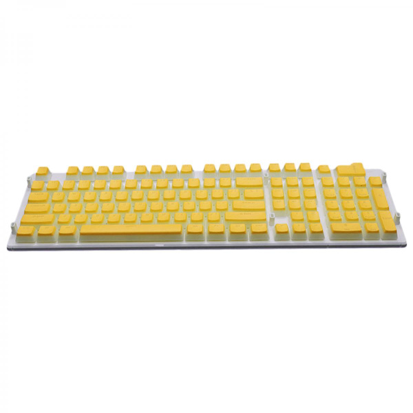 108 Tangenter Double Shot Pudding Keycaps DIY För Cherry MX Mekaniskt Tangentbord Gul