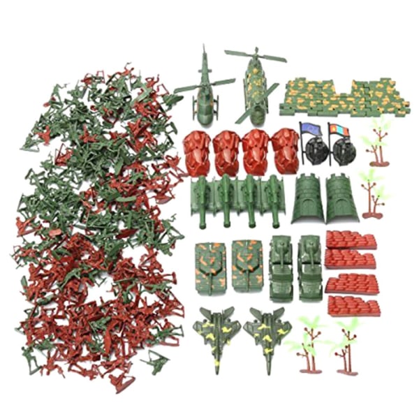270 delar plast soldat 4 cm armé figurer lekset armé sand scen modell leksak
