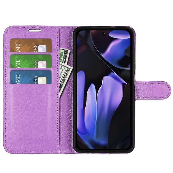 [RM] Litsi-nahkainen puhelinkotelo Google Pixel 9a -puhelimelle Purple For Google Pixel 9a