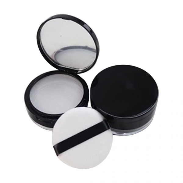 20g tomma pulverburkar Comestic Makeup Case Förvaringslåda Smink Lös pulver med svamppuff och spegel