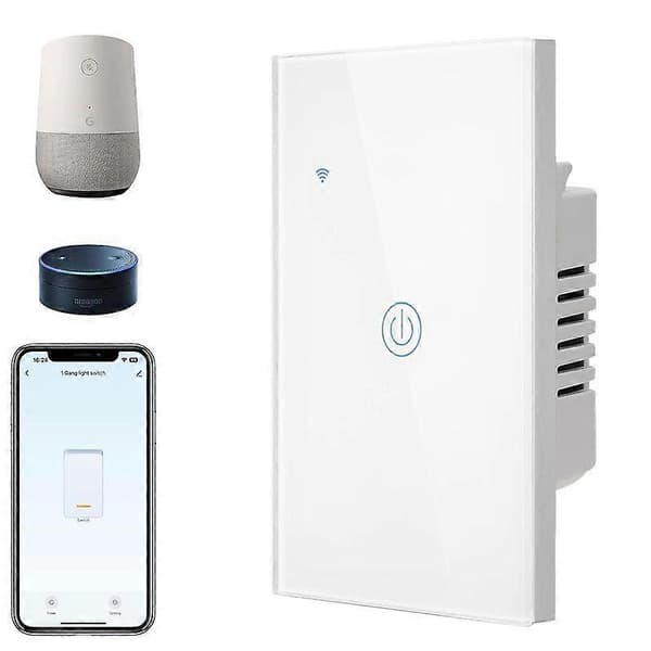 Luxora Smart Ljusströmbrytare - 1-gängs ZigBee-strömbrytare med APP-kontroll, timerfunktion, kompatibel med Alexa & Google Assistant, vit white.
