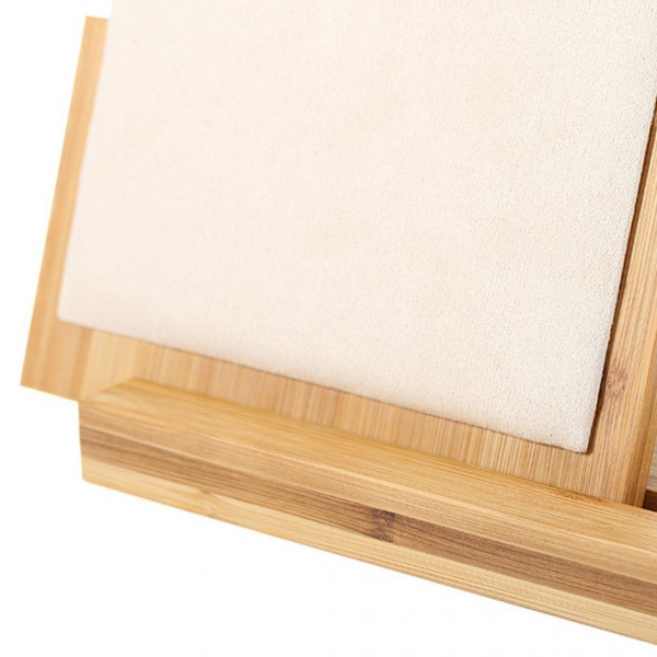 Massivt Trä Halsband Hänge Smycken Display Förvaringsorganisatör Beige