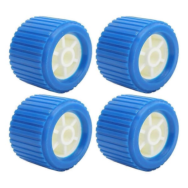 4PCS Båttrailer Ribbade Wobble Rollers, Trailer Roller Båramp Rollers Båtlyft Hjul Kit för B blue