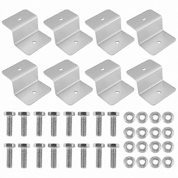 8-pakning Z-stil solcellepanelbraketter i aluminiumslegering for takmontering og installasjon av solcelleanlegg i campingvogner Silver