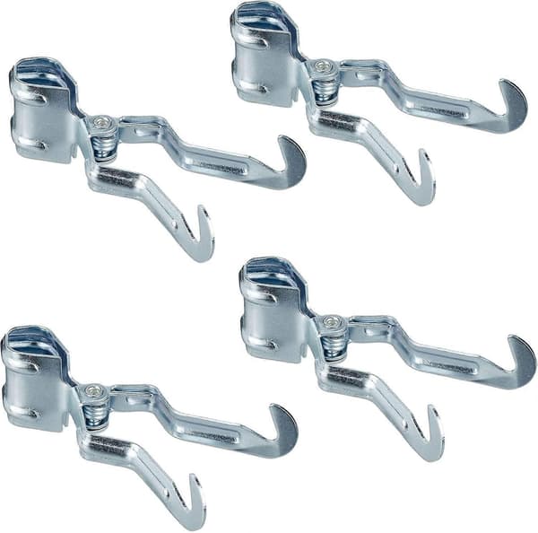 Campingclips, sæt med 4, til teltstænger, metal, clip-on tøjstativ, sølv