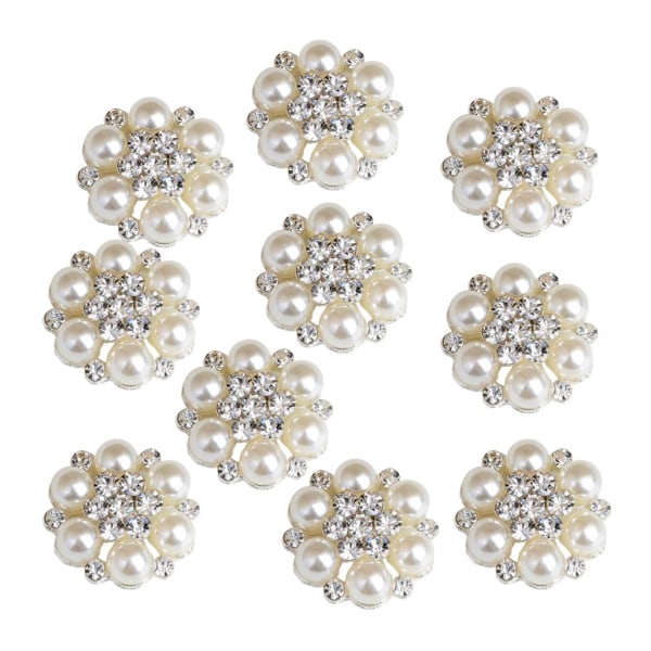 Set med 10 st strass utsmyckning Pärla Kristall Blomma Scrapbooking dekorväska DIY