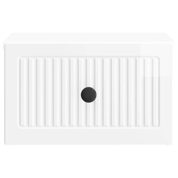 Wall-mounted Bedside Table with Drawer White High Gloss 33 x 34.5 x 20 cm