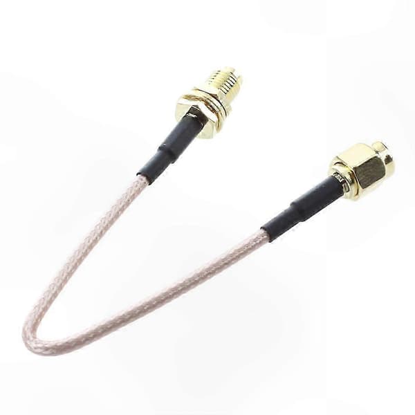 SMA hun til SMA han F/M antenneforbindelseskabeladapter Black  Gold