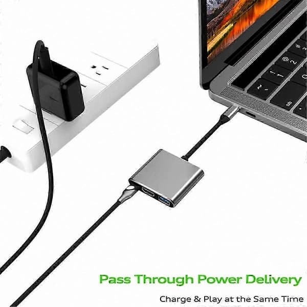 3-i-1 USB C Hub Splitter, Typ-C till USB-adapter