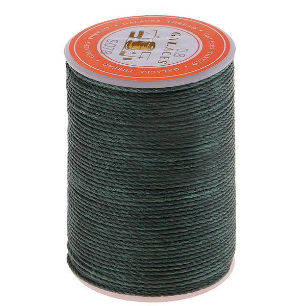 Rund Polyester Vaxtråd 0.8mm Sömnad DIY Sömnad Grön Svart