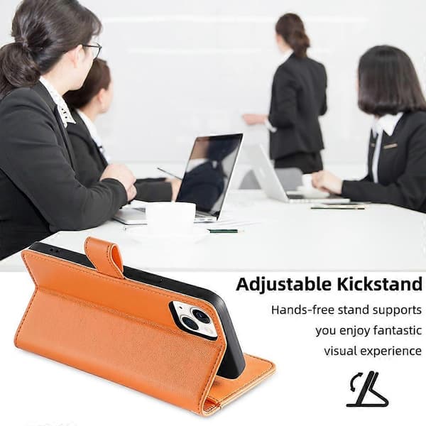 Mobilfodral med blixtlåsficka och handledsrem i läder för Samsung Galaxy A32 4G (EU-version) Orange Orange