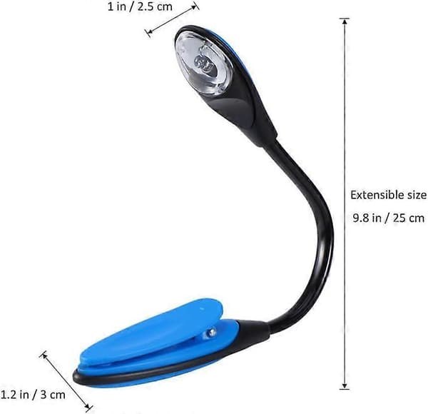 Pakke med mini bærbare LED-leselys med fleksibel svanehals for nattlesing i sengen