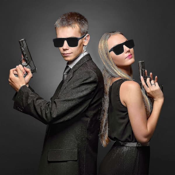 Spionkostume tilbehørssæt til agent, hemmelig tjeneste, mænd, kvinder, børn, Cosplay