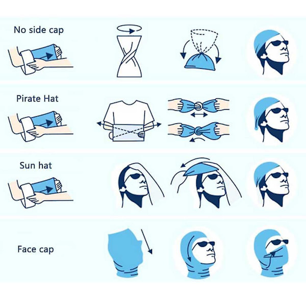 Halvmask för damm, vind och solskydd, sömlös 3D tubformad bandana