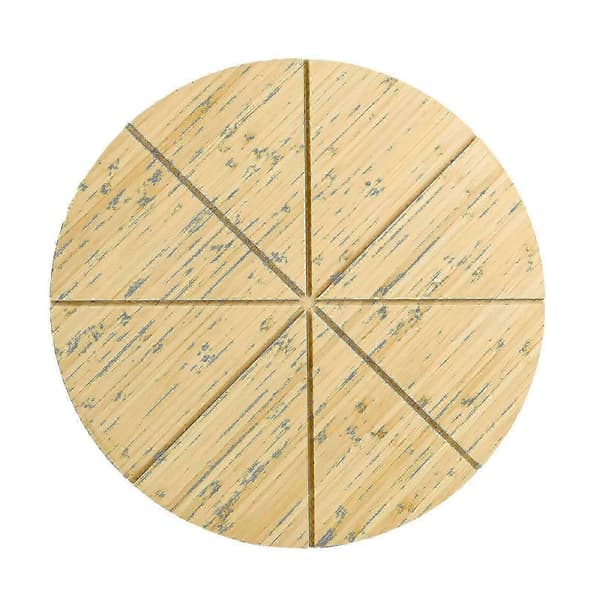 Pizzaskjærebrett Bambus Pizzabrett Matforberedelsesbrett Ostefat med 8 grids 30cm