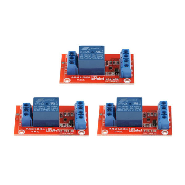 3 Stycken 1V 1 Relä Kort Modul Optokopplare Modul För Arduino PIC ARM