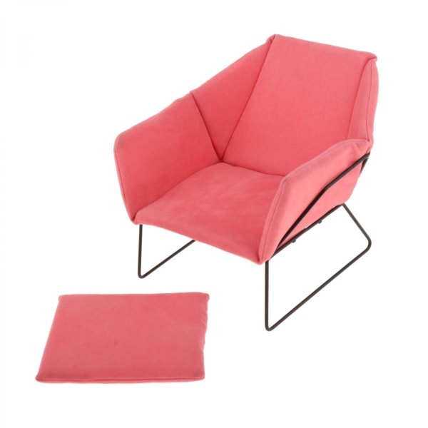 Miniatyr Dockhus Soffa Fåtölj Dockhusmöbler Soffa 1/6 Rosa
