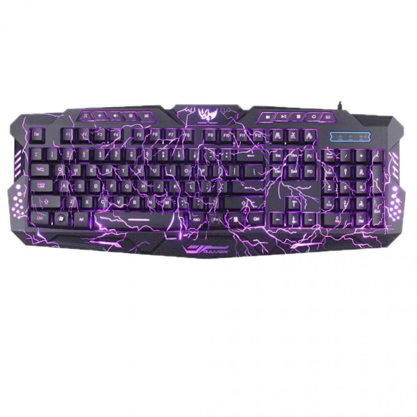Bakgrundsbelyst Gamingtangentbord med Justerbar USB-kabelansluten Dator