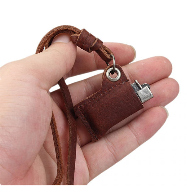 Punk Rock Hängsmycke Tändare Paket PU Läder Halsband Charm Smycken Gåva