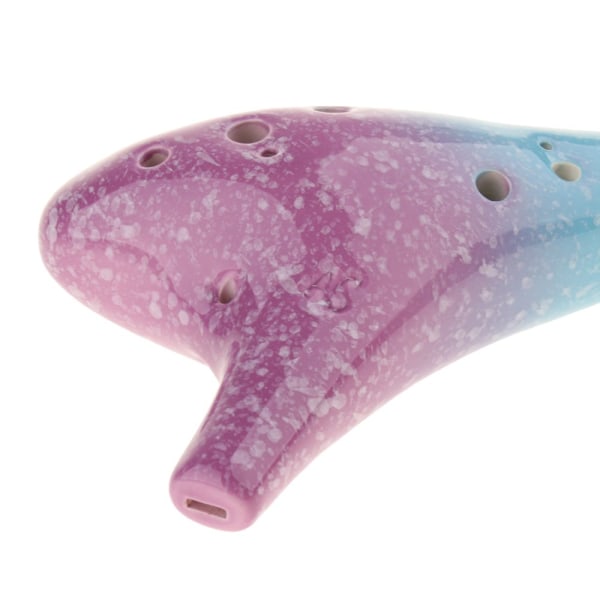 Handgjord ocarina AC 12 hål keramisk blåsinstrument A