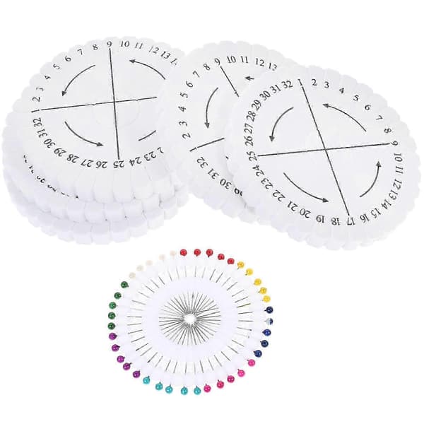 Kumihimo Disk Sæt Rund Flettet Disk Håndværksentusiaster 10.3X10.3cm Positionering 1 Sæt White 10.3X10.3cm