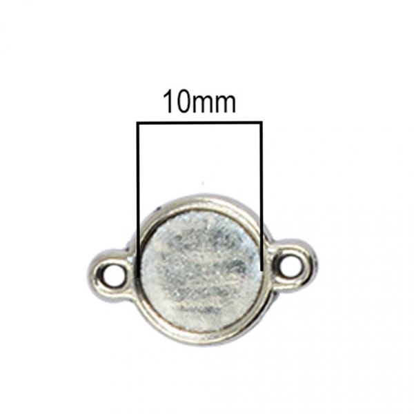 100 st dubbelsidiga hängsmycken, runda cabochonlegerade berlocker, kopplingar Fynd för att göra DIY-smycken - 10 mm