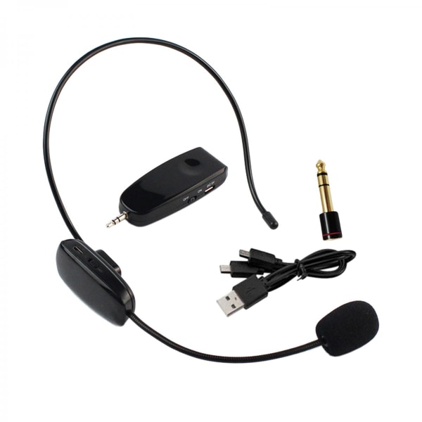 Trådlöst Mikrofon Headset, UHF Trådlöst Headset Mikrofonsystem, 48m Räckvidd, Headset Mikrofon och Handhållen Mikrofon 2 i 1, för Högtalare, Förstärkare