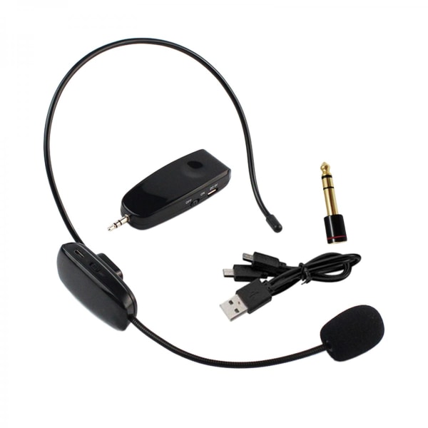 Trådlöst mikrofonheadset, Uhf trådlöst headsetmikrofonsystem, 160 fots räckvidd, headsetmikrofon och handhållen mikrofon 2 i 1, för högtalare, förstärkare