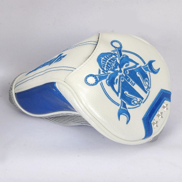 Golf Driver Headcover Slitstarkt PU-läder UT Klubbhuvudskydd Vit #3