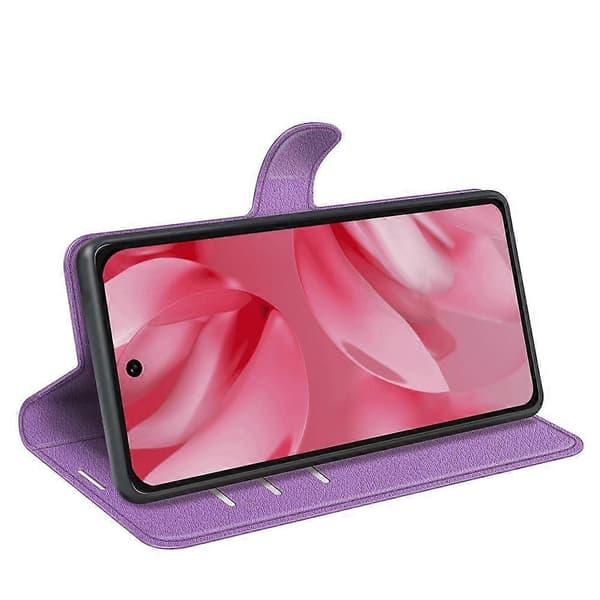[RM] Litchi læder-telefonetui til Google Pixel 10 / 10 Pro Purple For Google Pixel 10 / 10 Pro