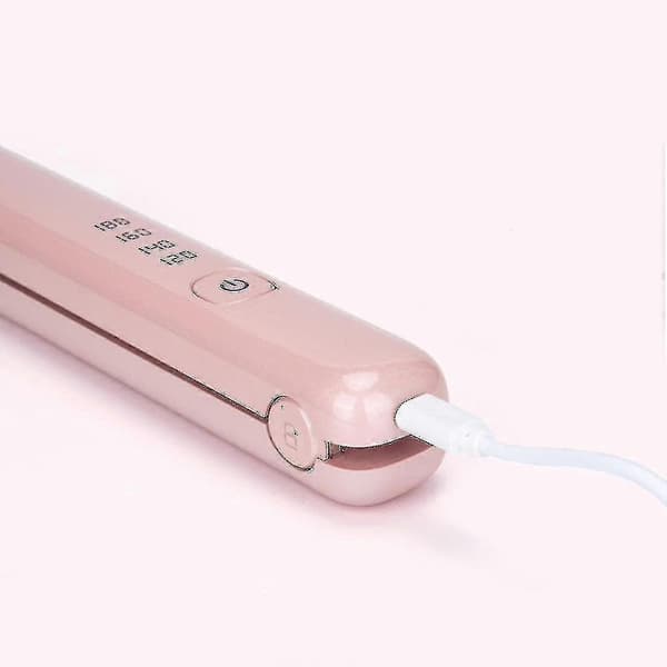 USB Uppladdningsbar Bärbar Hårplattång Vit