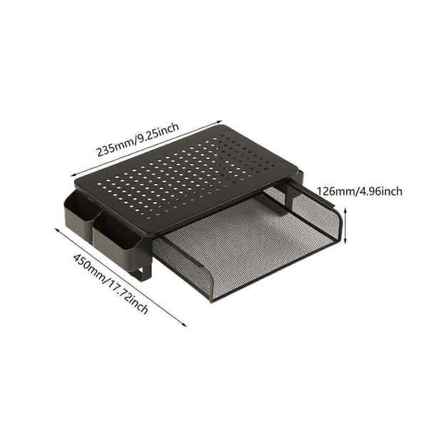 [RM]Bærbar computerstander med penneholder Bærbar computerholder til kontorbordplade Black 450x235x126mm