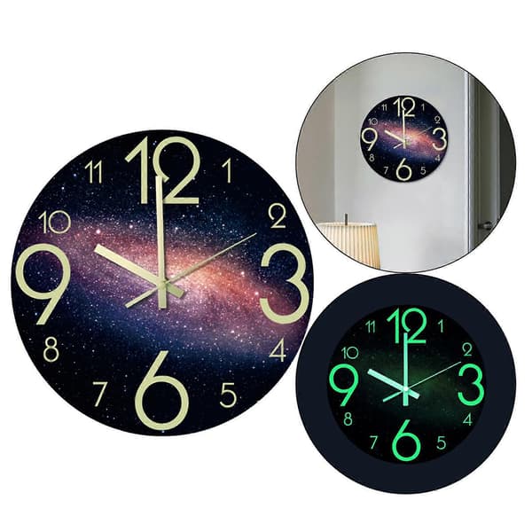 2-3 pakker moderne lysende vægur natlys fluorescerende kvartsur til 3 Pcs